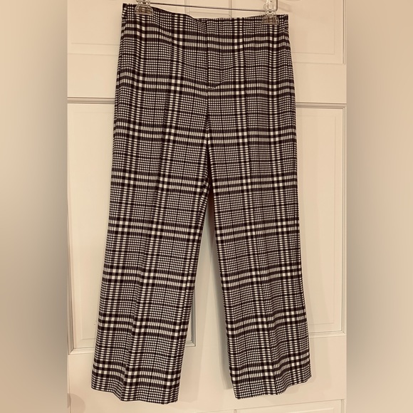 Zara Pants - ZARA Women black & white plaid wide leg pants Size 6